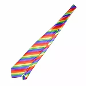 Necktie PRIDE D-231854 LGBT flag design - silk-look accessory for formal and casual wear