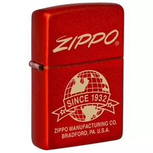 Lighter Zippo 48150 — Windproof Metal Design, Refillable Silver Finish