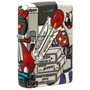 Windproof Metal Lighter Zippo 48136 — Classic refillable petrol lighter with hinged lid