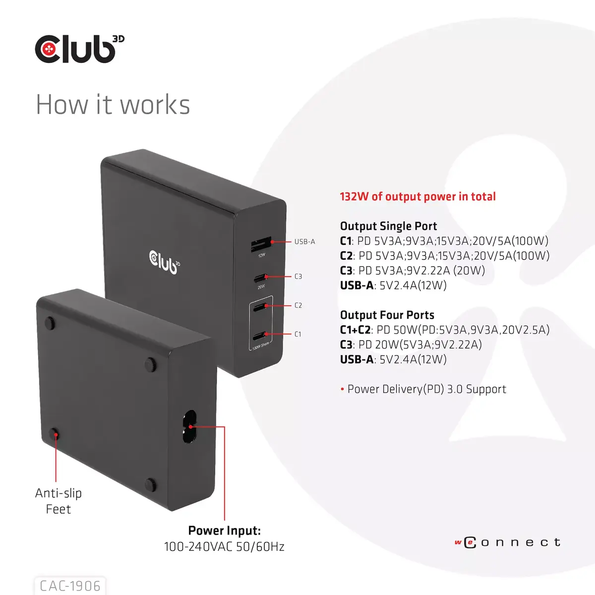 Путешествующее зарядное устройство CLUB3D CAC-1906 Photo 10