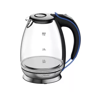 Электрический чайник Maestro MR-054 1.7 л 2200 Вт стеклянный корпус, синяя подсветка, скрытый нагревательный элемент