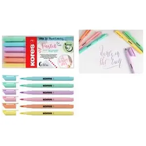 Brush Tip Marker KORES M21462 — pastel colors, brush tip for art and lettering