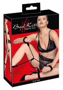 Наручники-веревки bad kitty Bondage Bad Kitty Handcuffs 2 — крест из мягкой хлопковой веревки, размер 2 для крупных запястий и щиколоток