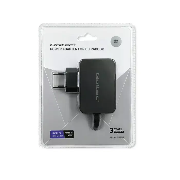 Barošanas adapters QOLTEC 45W 19V Photo 2