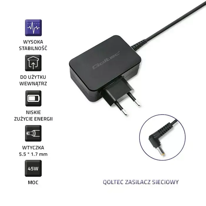 Strāvas adapters QOLTEC 45W 19V 2.37A Photo 5