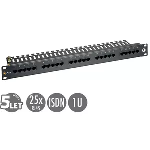 Patch panel SOLARIX SX25-ISDN-BK 19" 1U, 25 x RJ45, black