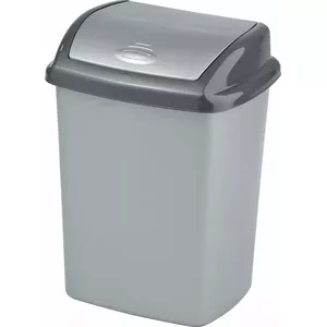 Waste bucket Curver Dominik 25L, 36.5×29.1×48 cm, silver