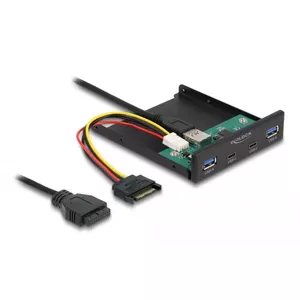 DeLOCK 3.5" USB Front Panel 2 x USB Type-C 2 x USB Type-A Black