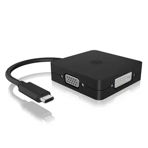 ICY BOX IB-DK1104-C 0,15 m USB Type-C DVI + VGA + DisplayPort + HDMI Черный
