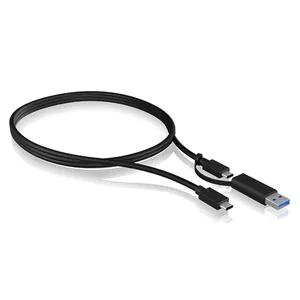 ICY BOX IB-CB031 USB kabelis 1 m USB 3.2 Gen 2 (3.1 Gen 2) USB A/USB C USB C Melns