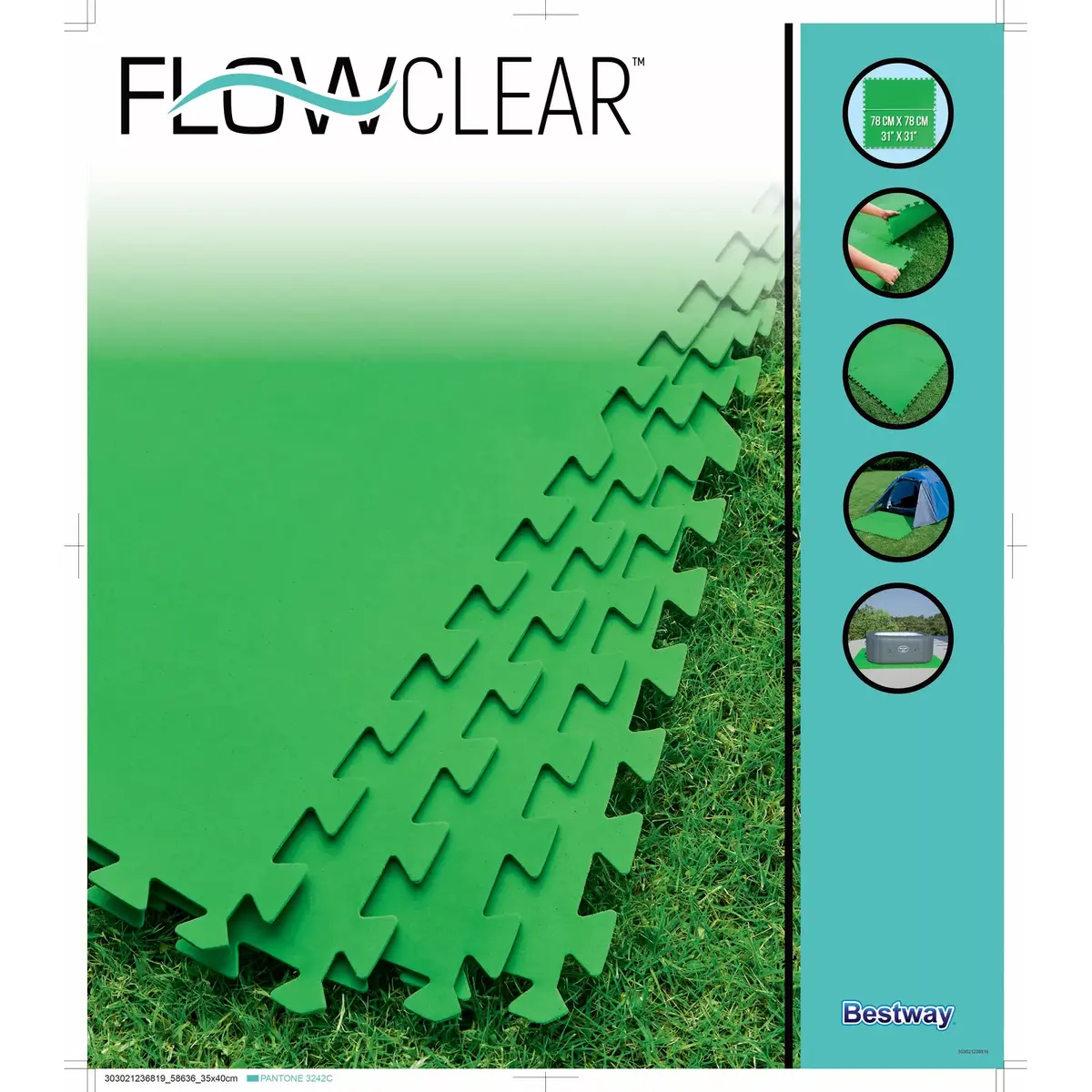 Grīdas aizsargs Bestway Flowclear 31" x 31" Photo 15