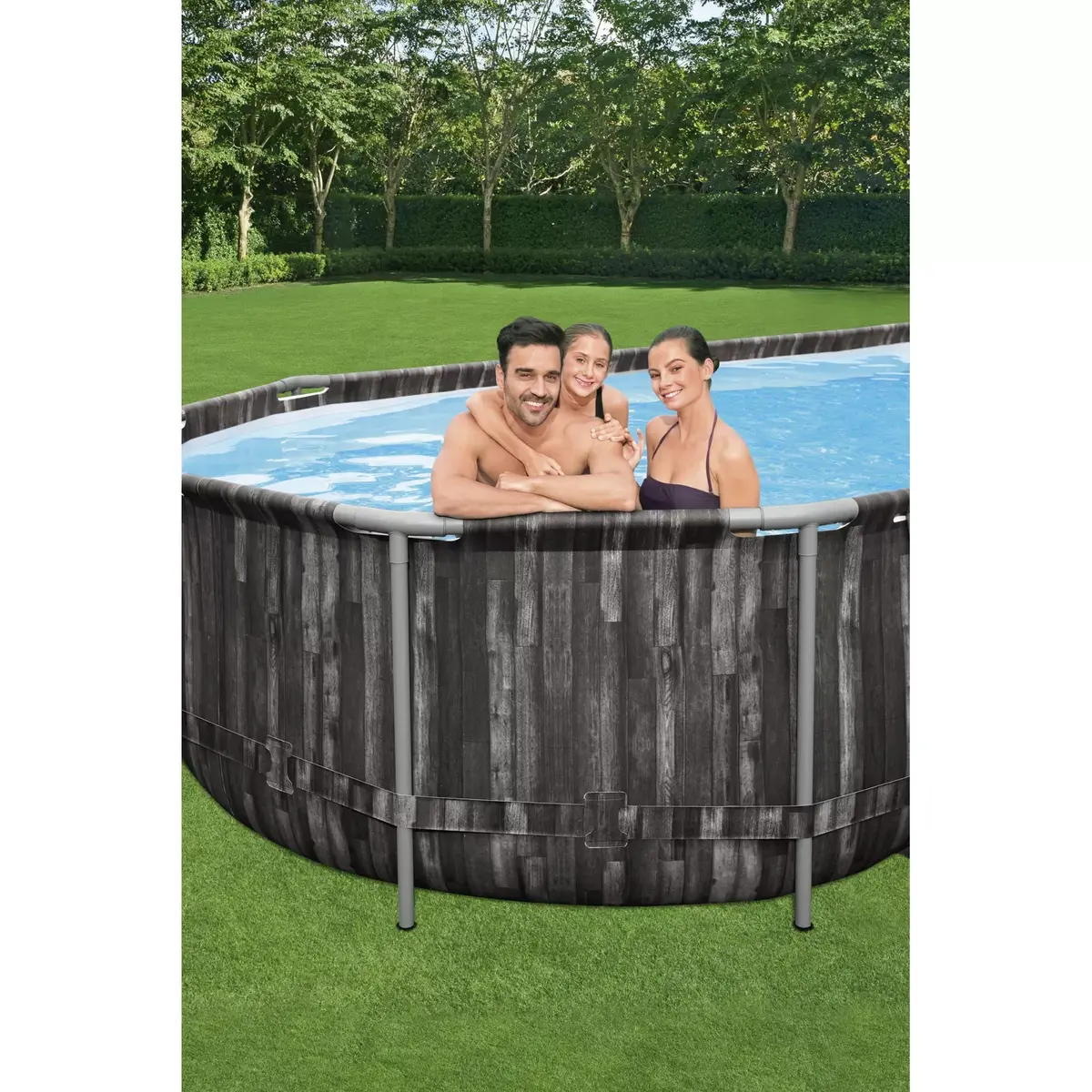 Framed Oval Pool Bestway Power Steel 24' x 12' x 48" Photo 13