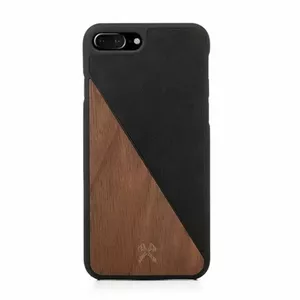 EcoSplit koka+ādas iPhone 7+ / 8+ riekstkoks/ melns eco249