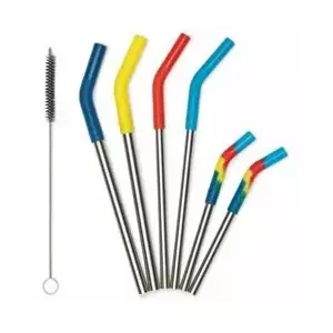 Klean Kanteen Stainless Steel Straws Multi Color (stainless steel/multicolored, 6 pieces)