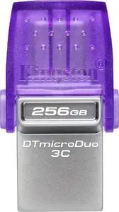 USB Flash Drive Kingston 256GB USB-A USB-C microDuo 3C