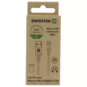 Swissten Eco Friendly Fast Charge 3A Micro USB Datu un uzlādes kabeļu 1.2m