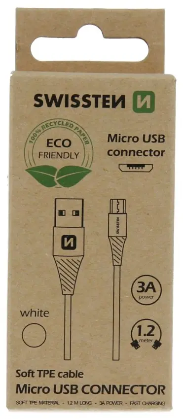 USB Micro-B kabelis SWISSTEN 71504300ECO, 1