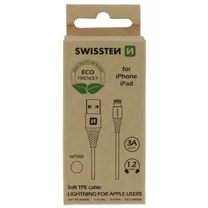 Swissten Eco Friendly Fast Charge 3A Lightning Datu un uzlādes kabeļu 1.2m kabelis