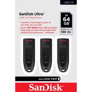 USB флеш-накопитель Western Digital Ultrastar SanDisk Ultra 64 ГБ USB Type-A 3.2 Gen 1 черный