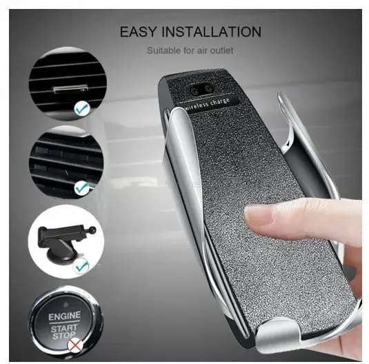 Car phone holder RoGer S5 with 10W wireless charging Photo 3