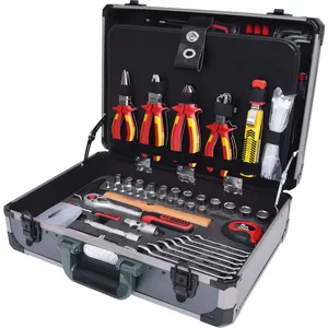 Rīku kaste KS Tools 911.0628 — 128 daļu komplekts, 1/4" un 1/2" piedziņas ligzdas un piederumi