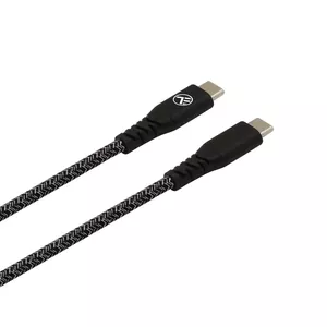 USB Type-C to Type-C data cable Tellur TLL155471, 1 m, 3 A, 60 W PD, nylon braided, black
