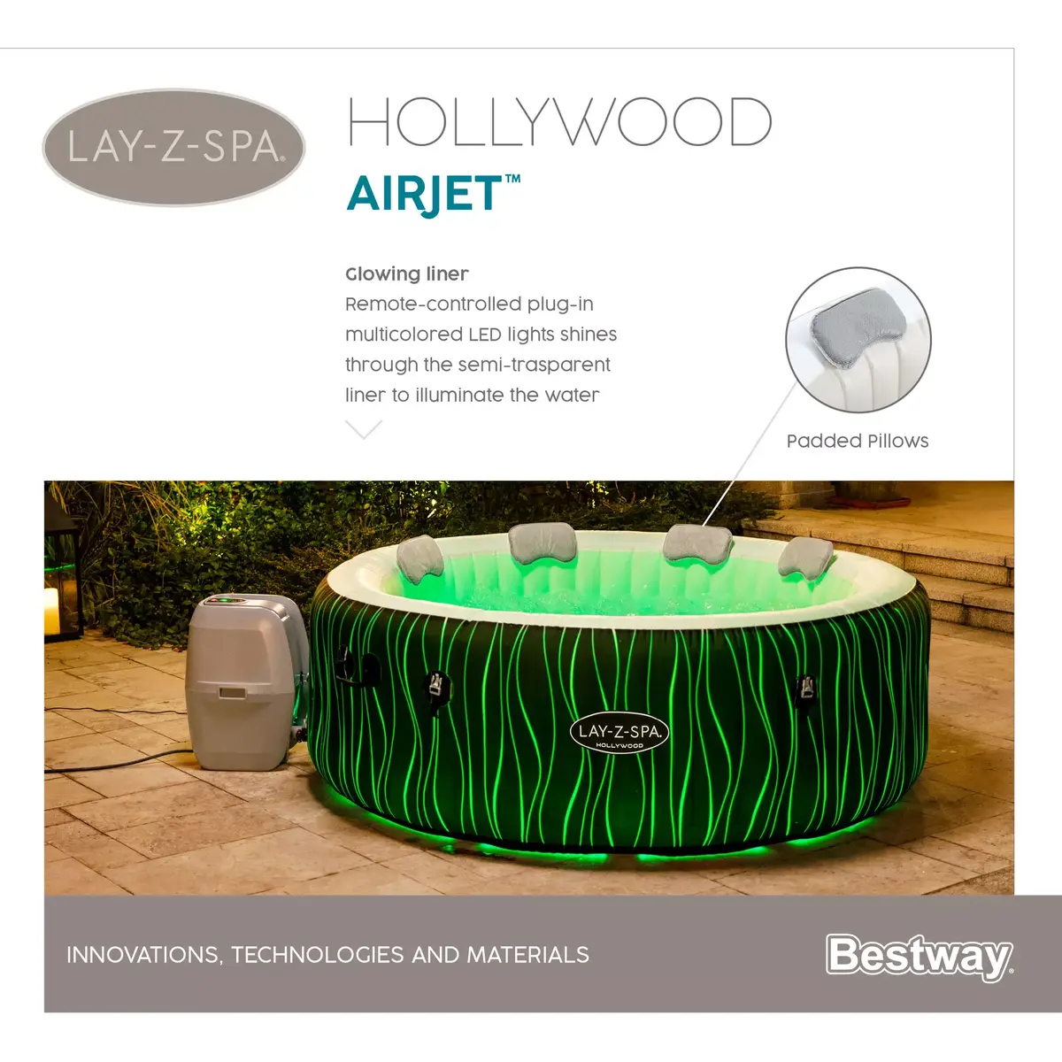 Bestway Lay-Z-Spa Hollywood AirJet piepūšamais spa Photo 8
