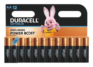 Duracell Optimum AA Single-Use Alkaline Battery 12-Pack