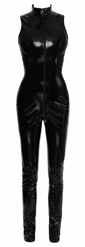 Vinyl sleeveless jumpsuit Black Level 28506481012 Photo 6