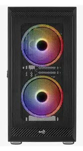 PC Midi Tower case AEROCOOL Graphite‑G‑BK‑v2 — Black, ATX/Micro‑ATX/Mini‑ITX, front 2×140mm+rear 1×140mm