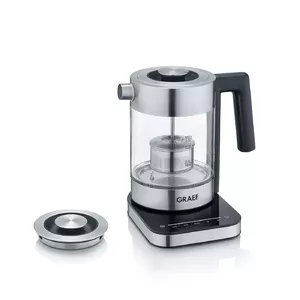 Electric kettle Graef 1 L 2000 W Black Stainless steel Transparent