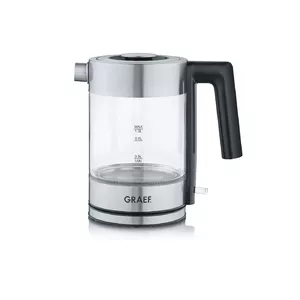 Electric kettle Graef 1 L 2000 W Black Stainless steel Transparent