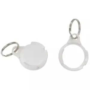 Key finder ring Brodit 216215 — white ring GPS tracker/finder, 34×34×9 mm