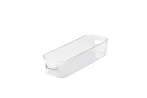 SmartStore Compact Clear Slim Storage Box, 1.32 Liters, Transparent