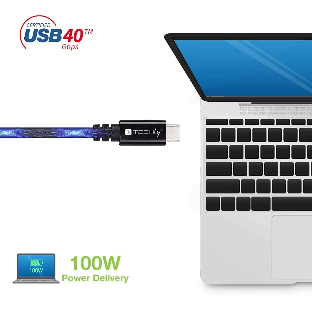 TECHLY 362602 USB4 Gen 3x2 USB‑C кабель 0,8 м Photo 6