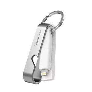 USB-C to USB-C Cable vonmählen High Six (USB 2.0), Stainless Steel & White, 17 g