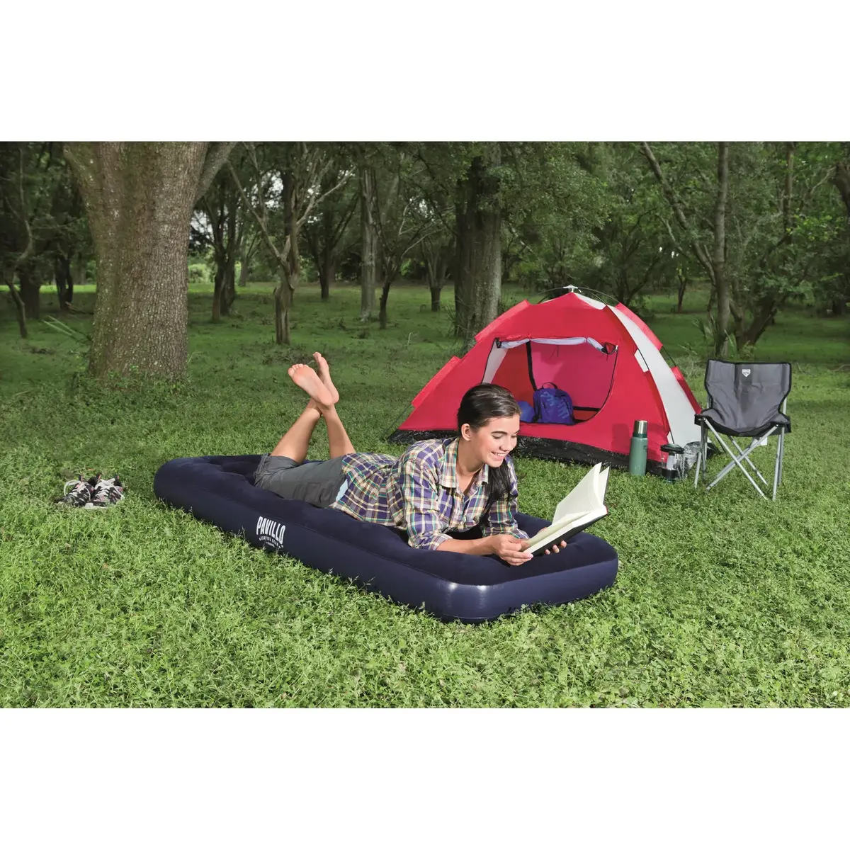 Односпальная матрас Bestway Flocked Airbed Photo 14