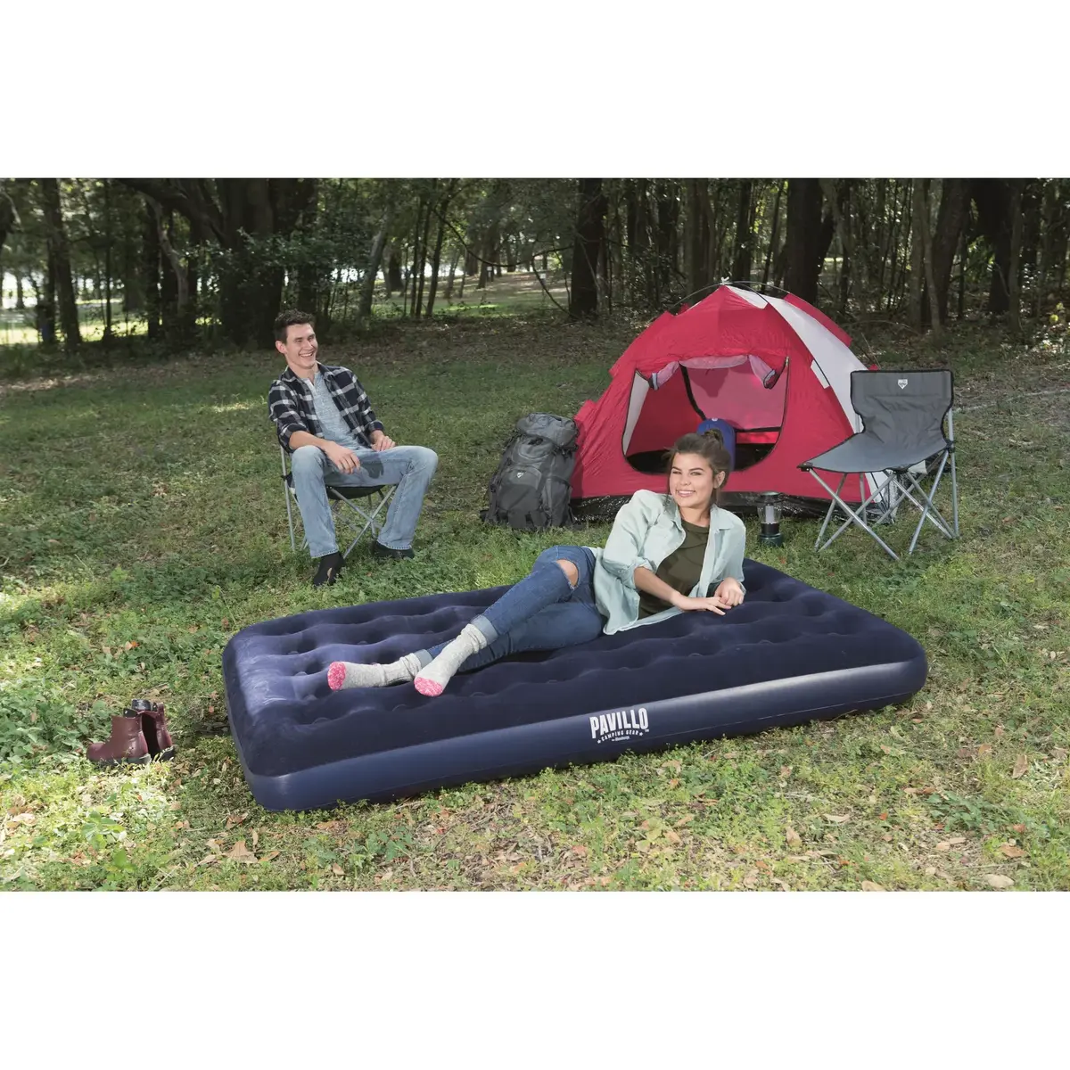 Divguļamais matracis Bestway Flocked Airbed Photo 15