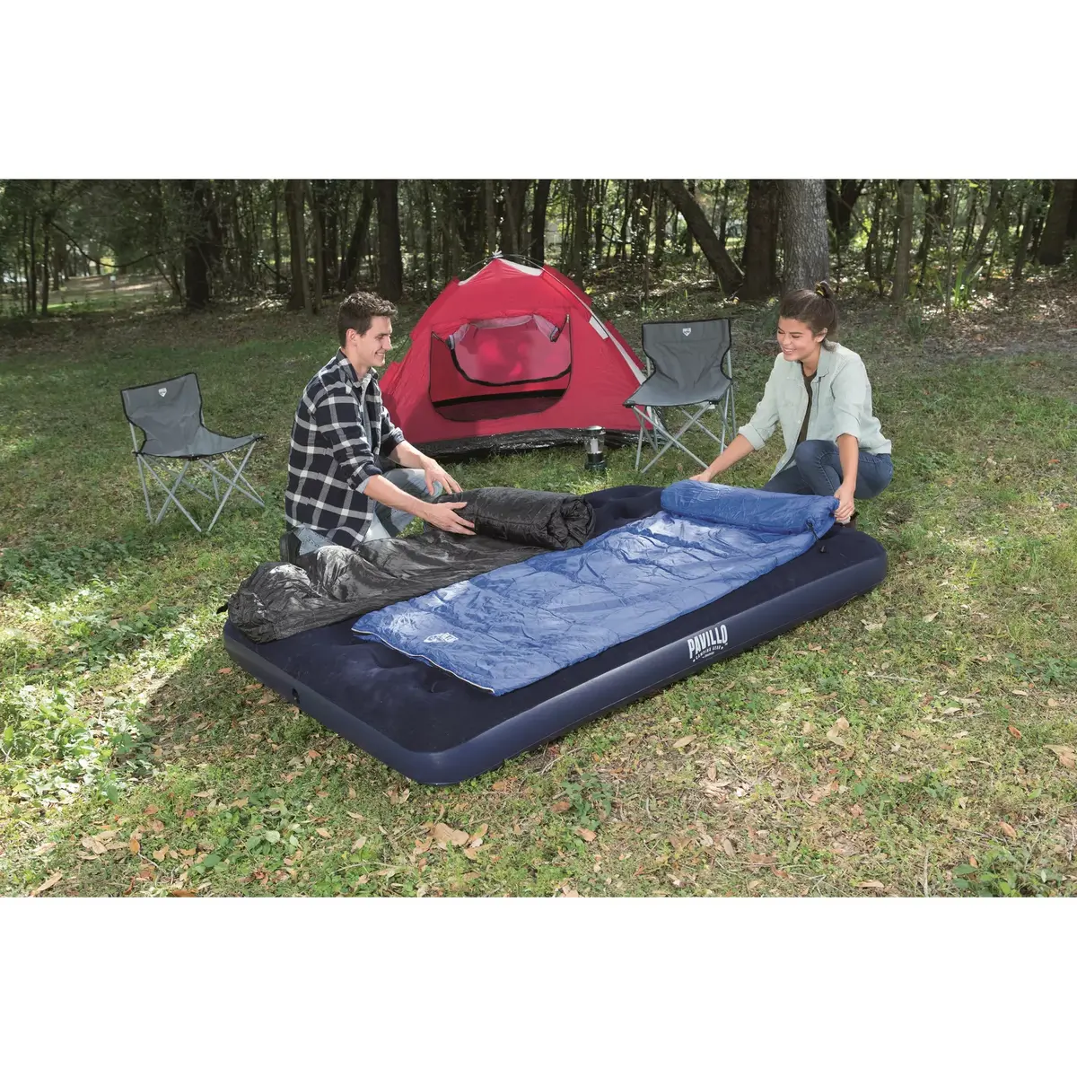 Divguļamais matracis Bestway Flocked Airbed Photo 18