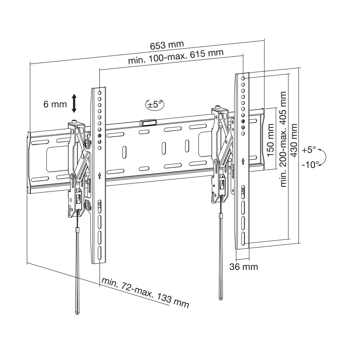 InLine Heavy-duty sienas stiprinājums regulējams plakaniem televizoriem Photo 8