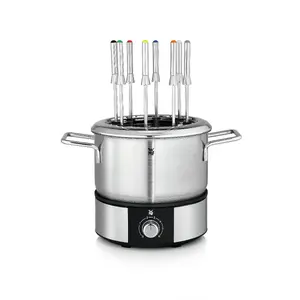 WMF Lono 0415130011 fondue komplekts ar 1.5 L ietilpību, 1400 W jaudu un melnu un hroma apdari 8 personām