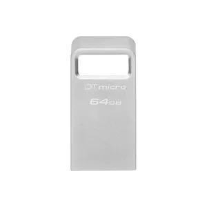 Kingston Technology DataTraveler Micro USB zibatmiņa 64 GB USB Type-A 3.2 Gen 1 (3.1 Gen 1) Sudrabs