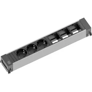 Bachmann POWER FRAME удлинитель 0.2 м 3 розетки Внутренний Черный Серый