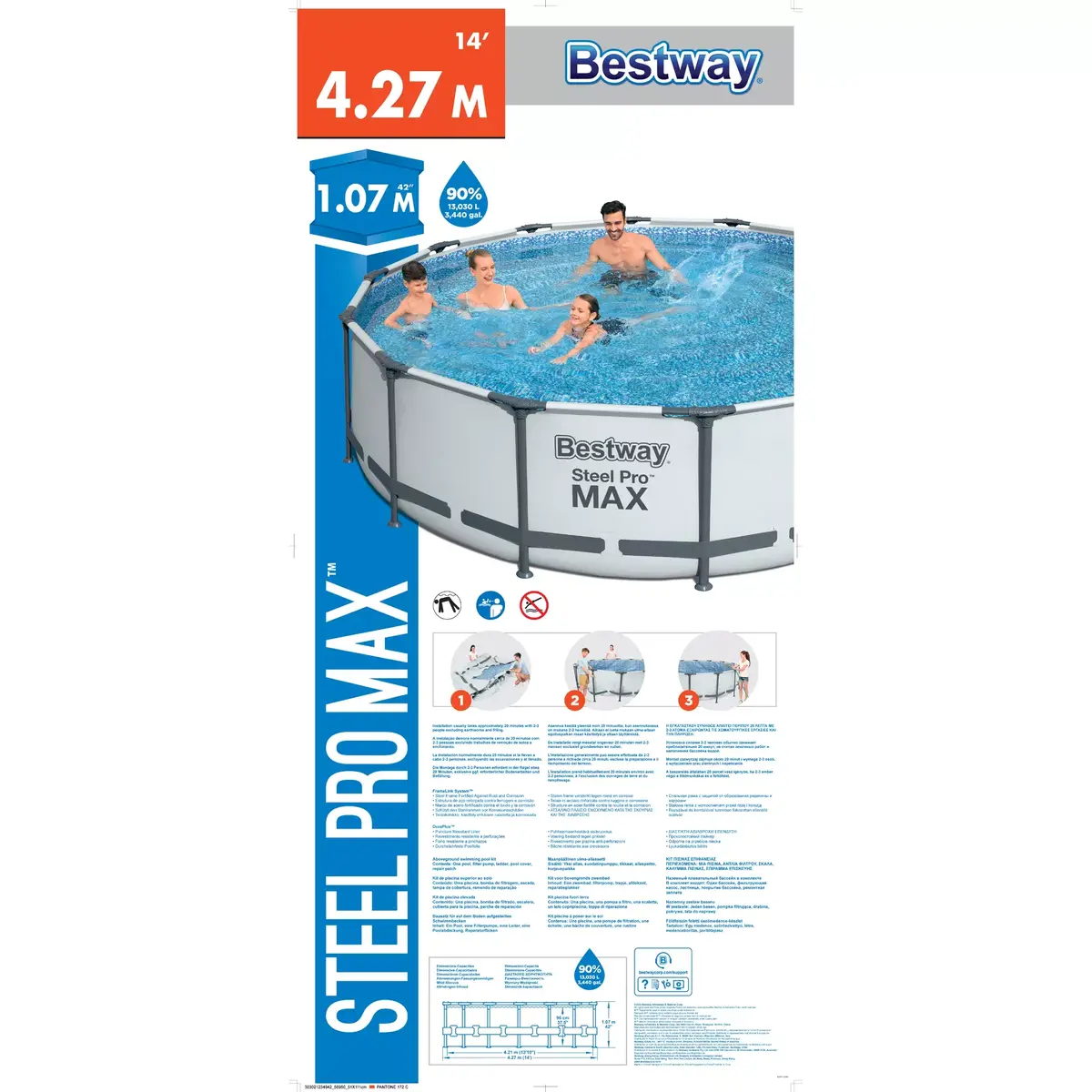 Framed pool Bestway 56950 — 4.27 m, 13,030 L Photo 18
