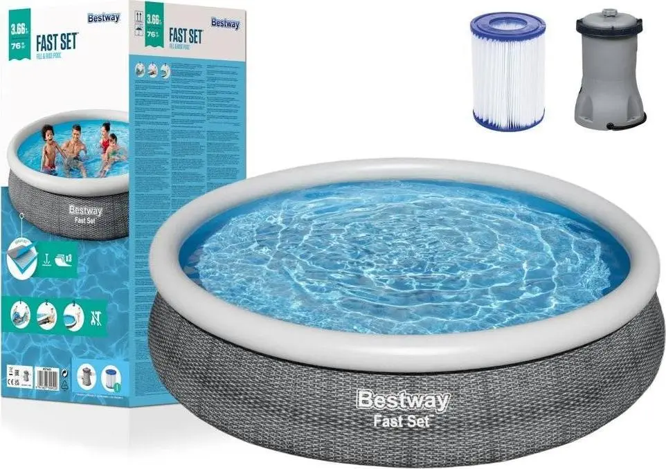 Круглый надувной бассейн Bestway Fast Set 3,66 м Photo 16