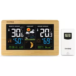 GARNI 547 Line White Wood LCD DC Battery Indoor Outdoor Weather Station