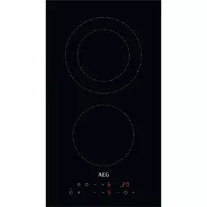Встраиваемая керамическая поверхность AEG HRB32310CB, чёрная, 29 см, 2 конфорки, сенсорное управление, переднее расположение