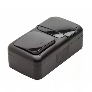 Выключатель и розетка Viko by Panasonic 9055 5184 IP54 черный — настенная влагозащищенная комбинация