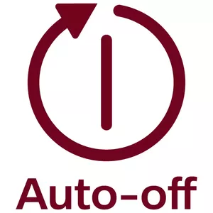 Auto shut-off after 30 min. for energy-saving and safety reasons