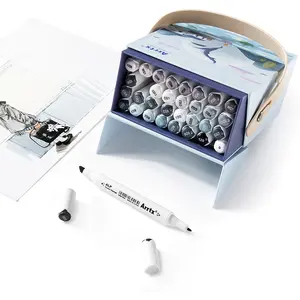 Двухсторонние маркеры Arrtx LC302277 — 32 цвета, оттенки серого, маркеры с двумя наконечниками
